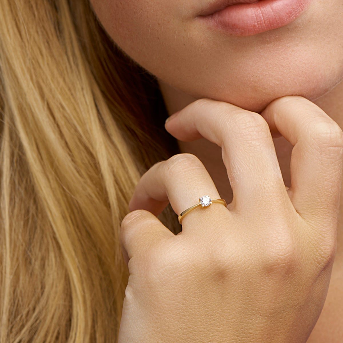 Ring Zirkonia 14K Gelbgold
