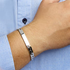 Gravurarmband Gourmetplatte 8 mm Silber rhodiniert