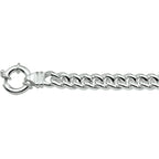 Armband Panzerkette 7 mm 19 cm mit großem Federringverschluss Silber weiß
