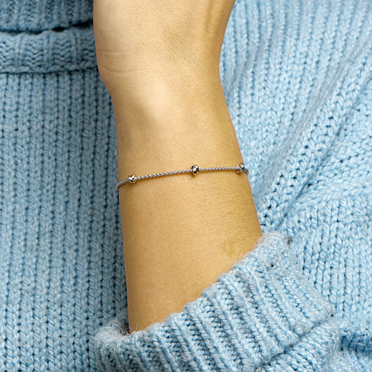 Armbandknöpfe 4,5 mm 16 + 3 cm Silber rhodiniert