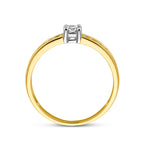ring zirkonia 14K bicolor goud geel/wit