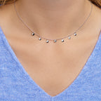 Halskette Kreise 41 + 4 cm Silber rhodiniert