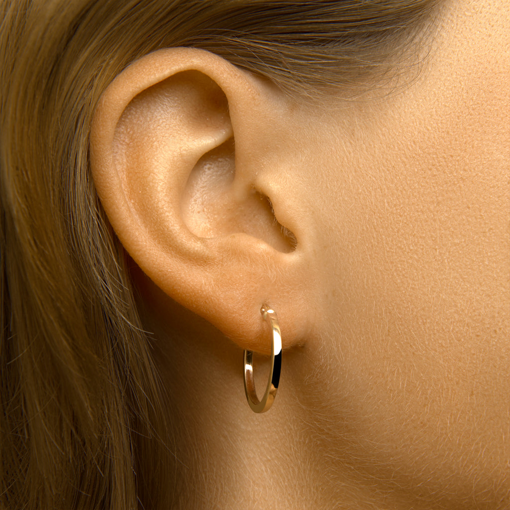 Ohrringe Vierkantrohr 1,6 mm Silgold (Gelb mit Silberkern)