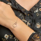 Armband Kreise 1,3 mm 16 + 2,5 cm Silber rhodiniert