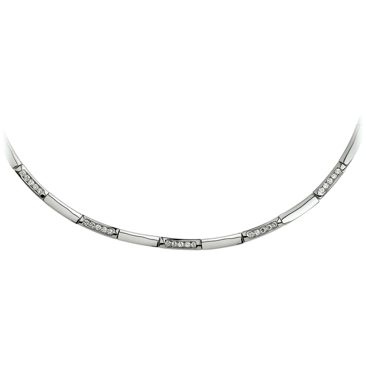 collier zirkonia 4,0 mm 42 + 3 cm zilver gerhodineerd