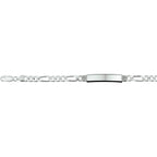 Gravurarmband Figaroplatte 8 mm 20 cm silberweiß