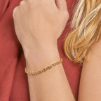 armband anker 5,0 mm 19 cm silgold (geel met zilverkern)