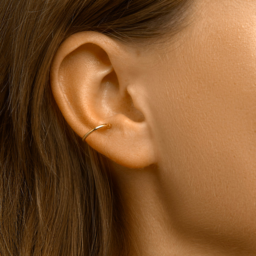 earcuff 13 mm1 micron zilver verguld (geel)