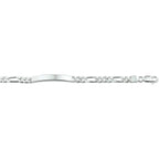 graveerarmband figaro plaat 6,3 mm 19 cm zilver wit