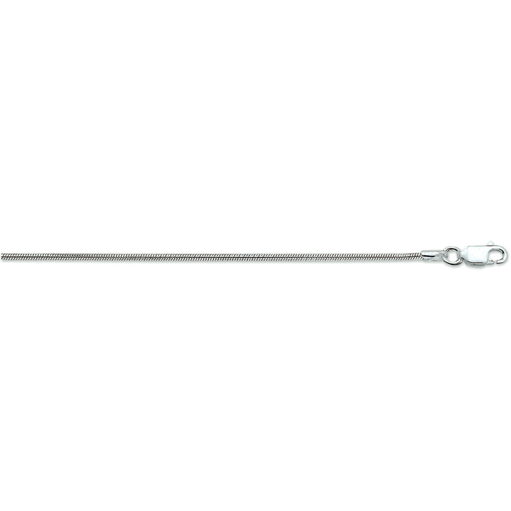 slang rond 1,6 mm zilver gerhodineerd