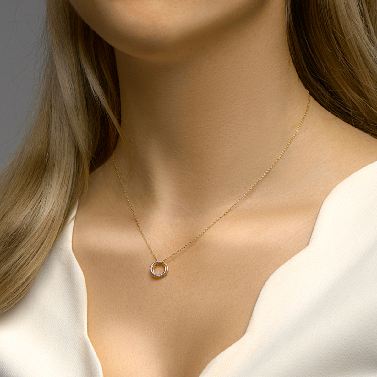 Anhänger Tricolor 10 mm 14K Tricolor-Gold