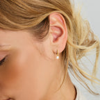 klapoorringen parel 17 mm 14K geelgoud