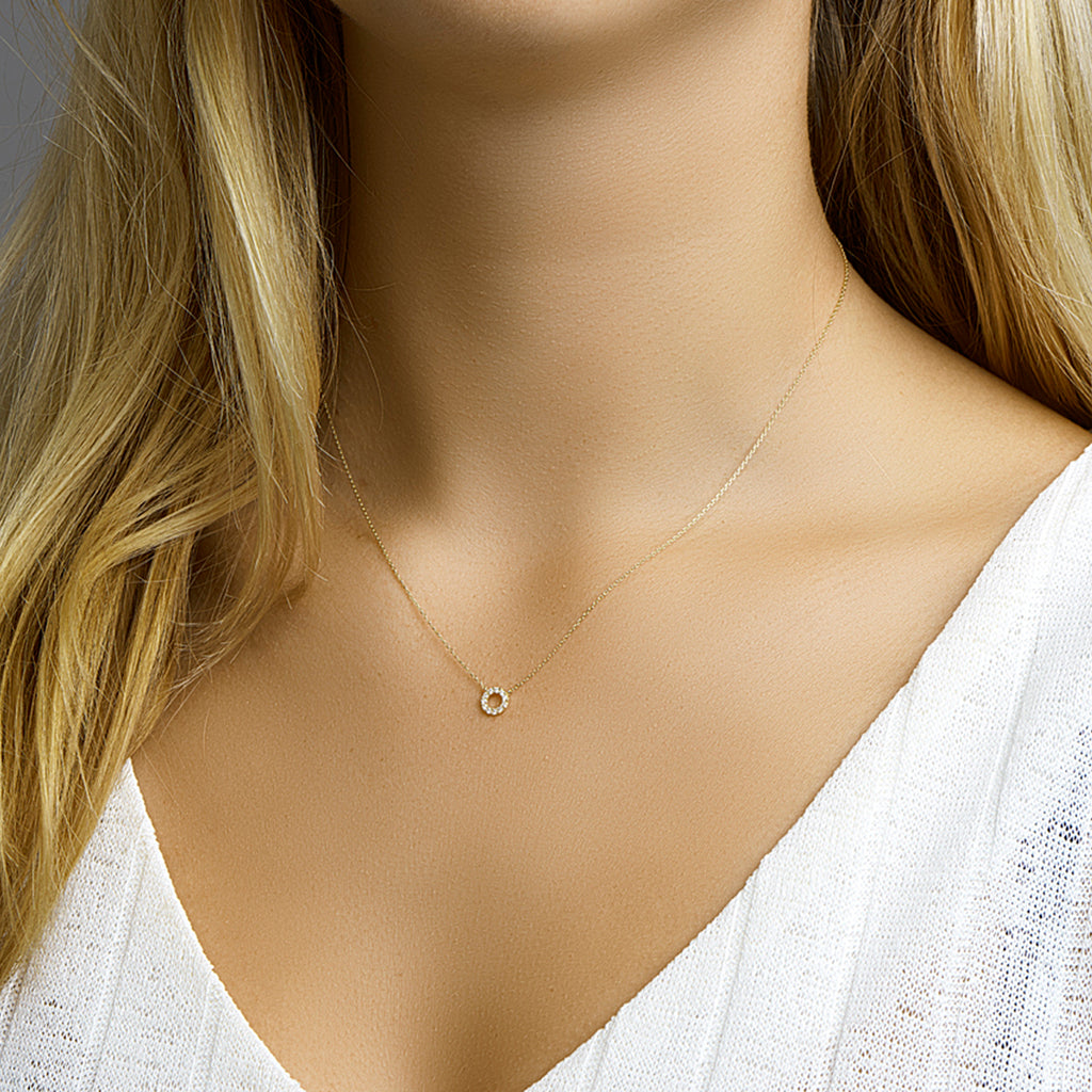 collier zirkonia 40 - 42 - 44 cm 14K geelgoud