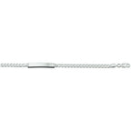 Gravurarmband Gourmet-Glieder 4-seitig geschliffen Platte 6 mm 19 cm Silber weiß