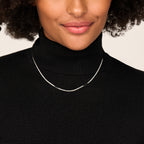 collier slang plat 2 mm 43 cm zilver gerhodineerd