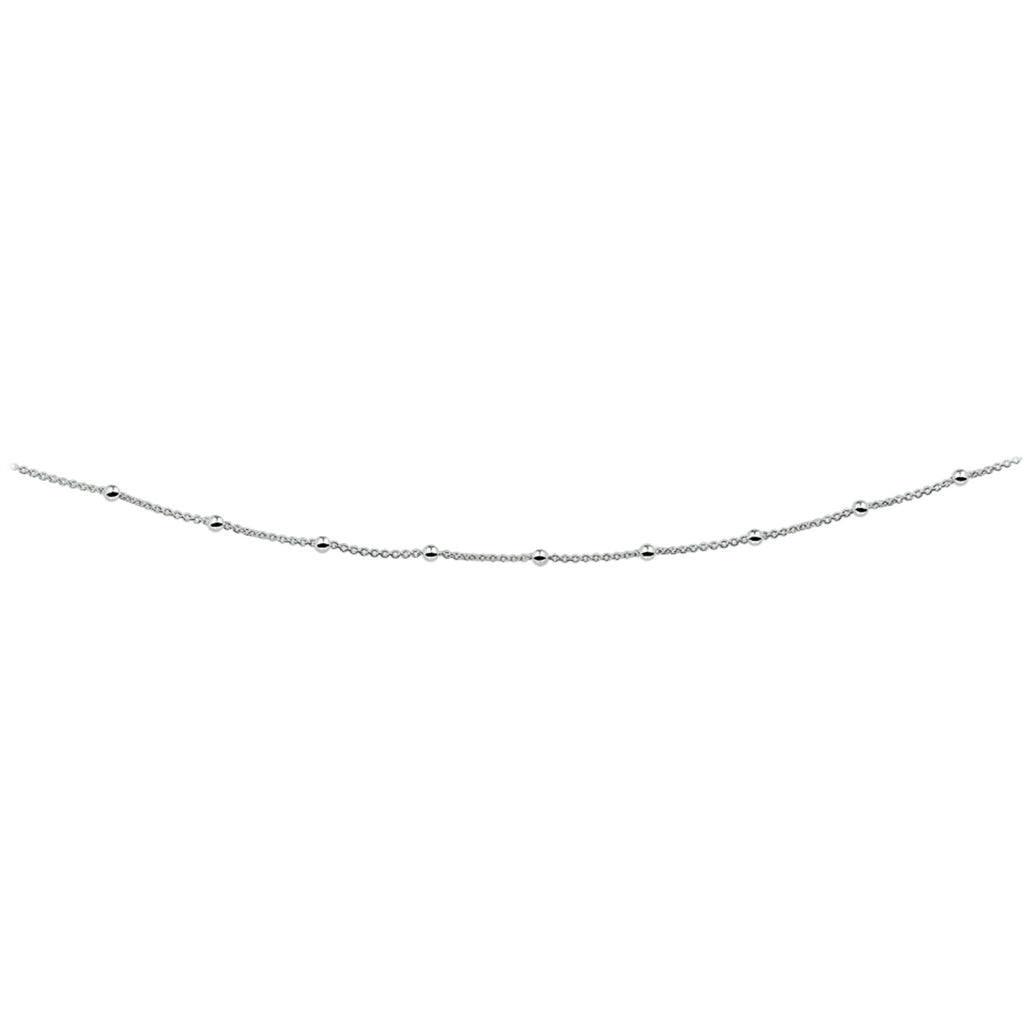 Armband Jasseron und Perlen 3,0 mm 18 cm Silber rhodiniert