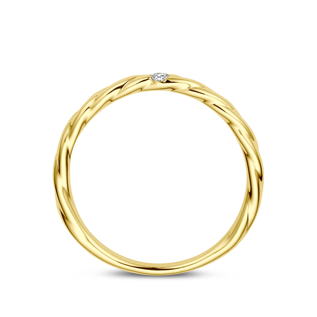 ring diamant 0.03ct h si 14K geelgoud
