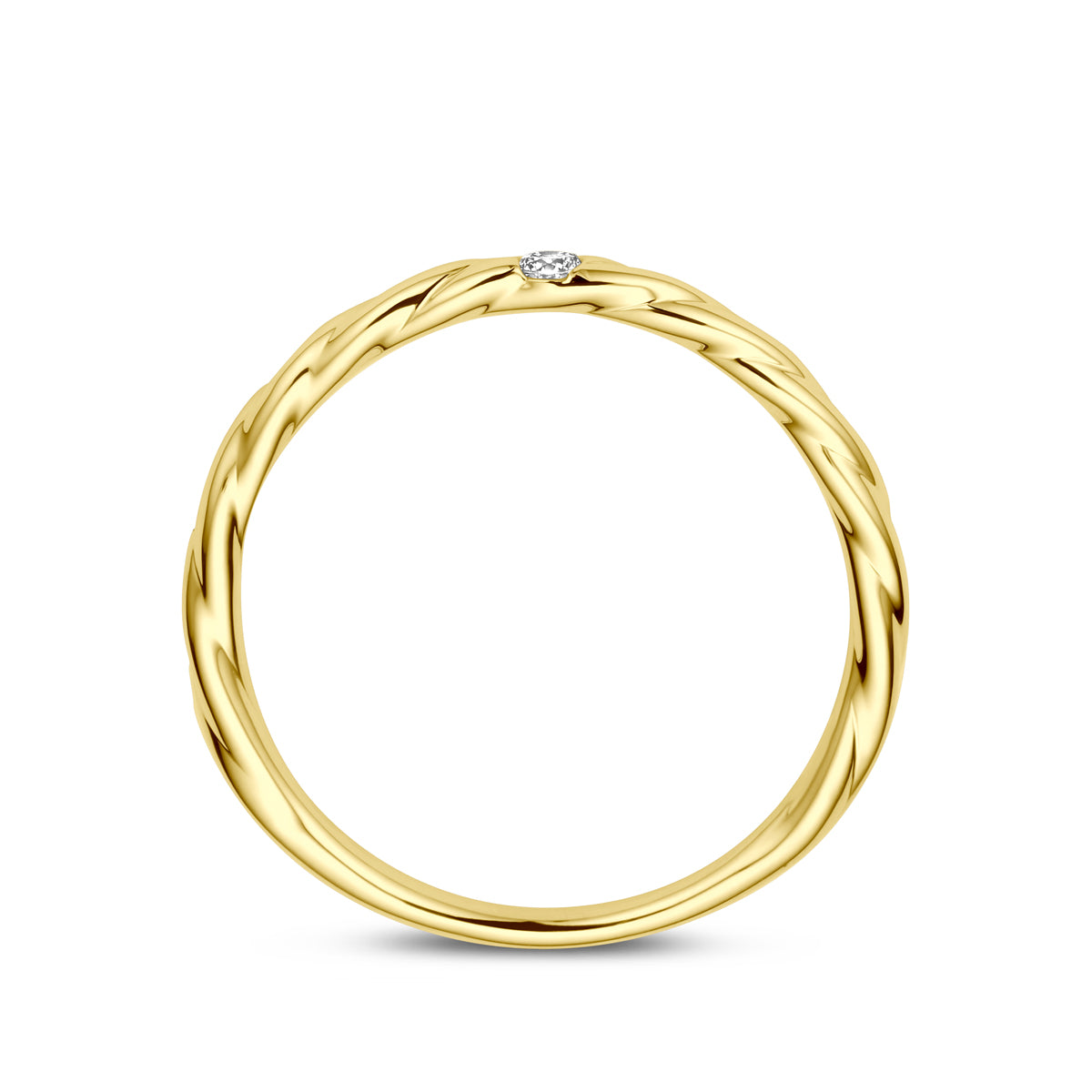 ring diamant 0.03ct h si 14K geelgoud