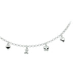 Halskette verschiedene Charms 42 cm Silber weiß