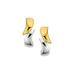 oorknoppen 14K bicolor goud geel/wit