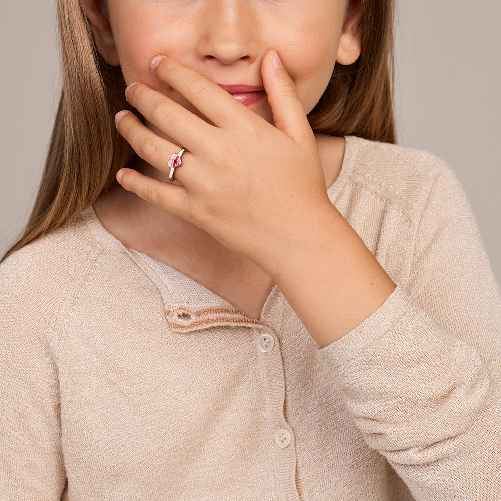 ring emaille hart zilver gerhodineerd