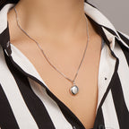 Medaillon 15,5 mm Silber weiß