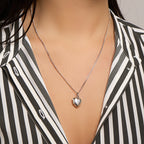 Medaillon Herz 14 mm Silber Weiß