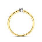 ring diamant 0.05ct h si 14K bicolor goud geel/wit