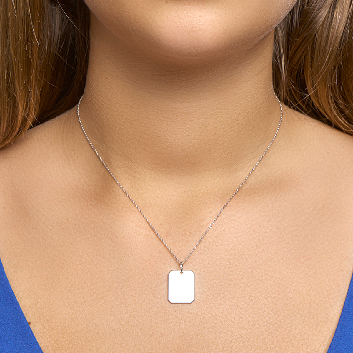 Gravuranhänger Diamant Silber Weiß