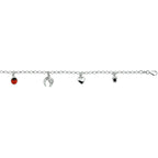 armband diverse bedels 17 cm zilver wit