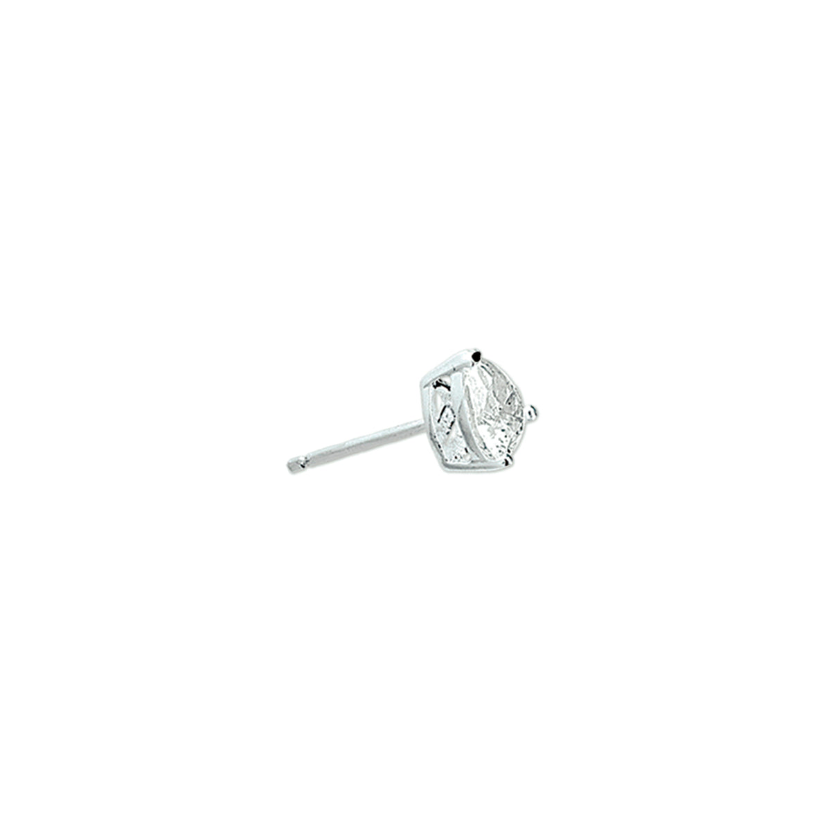 Ohrstecker Herz Zirkonia silber weiß