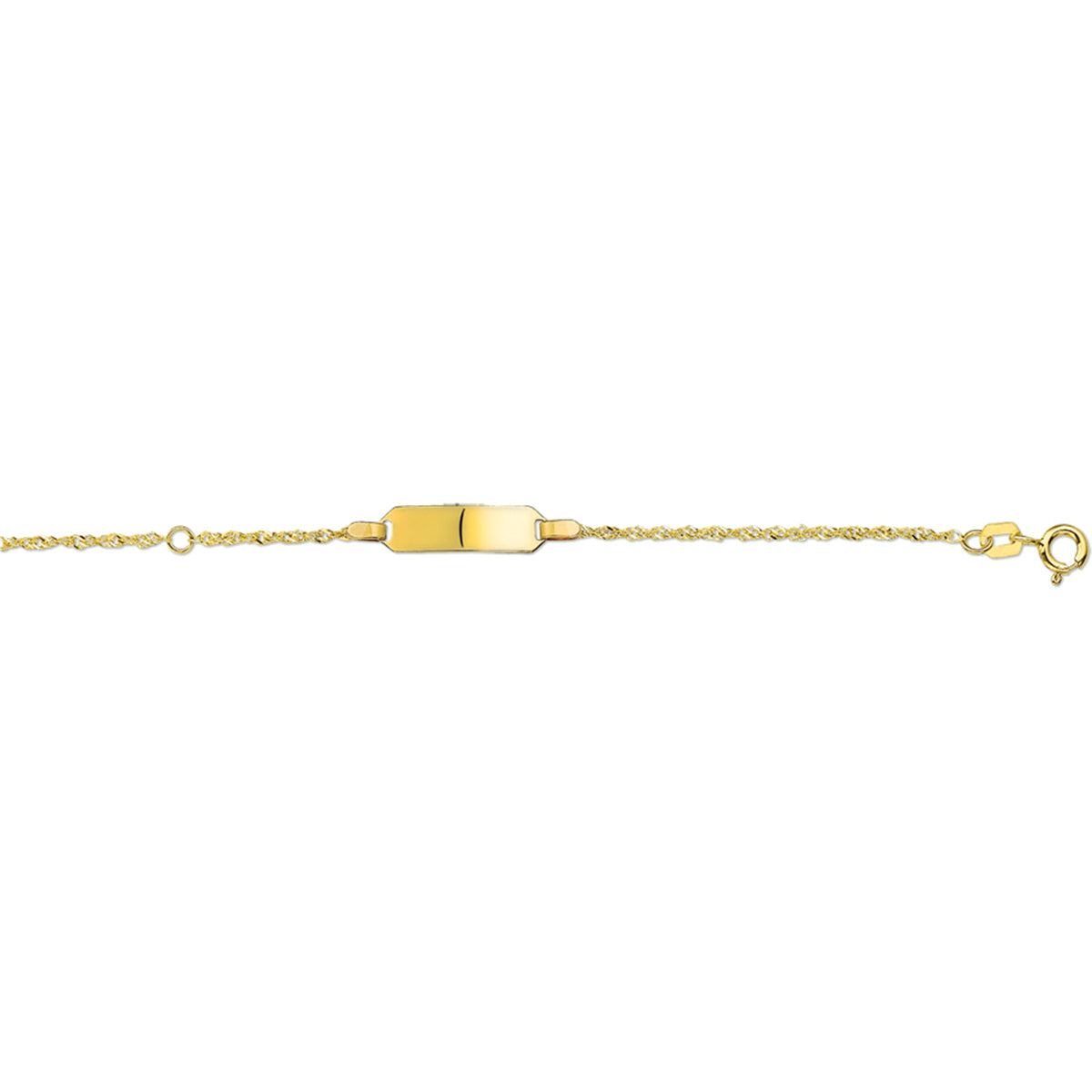 Gravurarmband Singapurplättchen 5 mm 14K Gelbgold