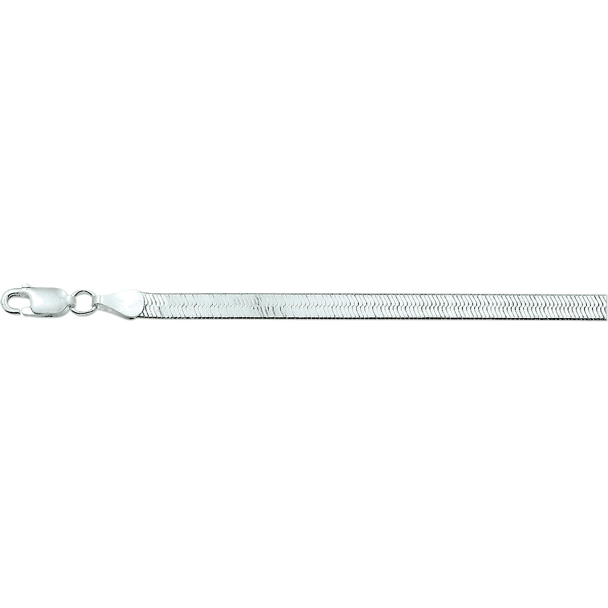 Armband Schlange flach 4,5 mm Silber weiß