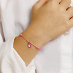 Armband Emaille Einhorn Silber rhodiniert mit Gummi/Nylon/Leder