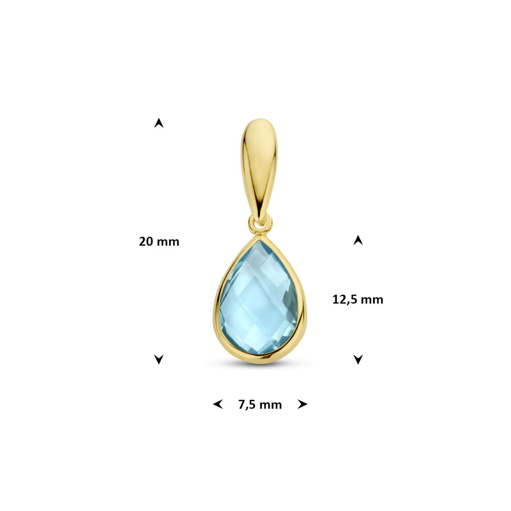 Ohrstecker Blautopas 14K Gelbgold