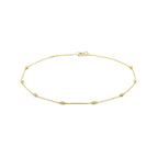 Fußkettchen Zirkonia 24 - 26 cm 14K Gelbgold