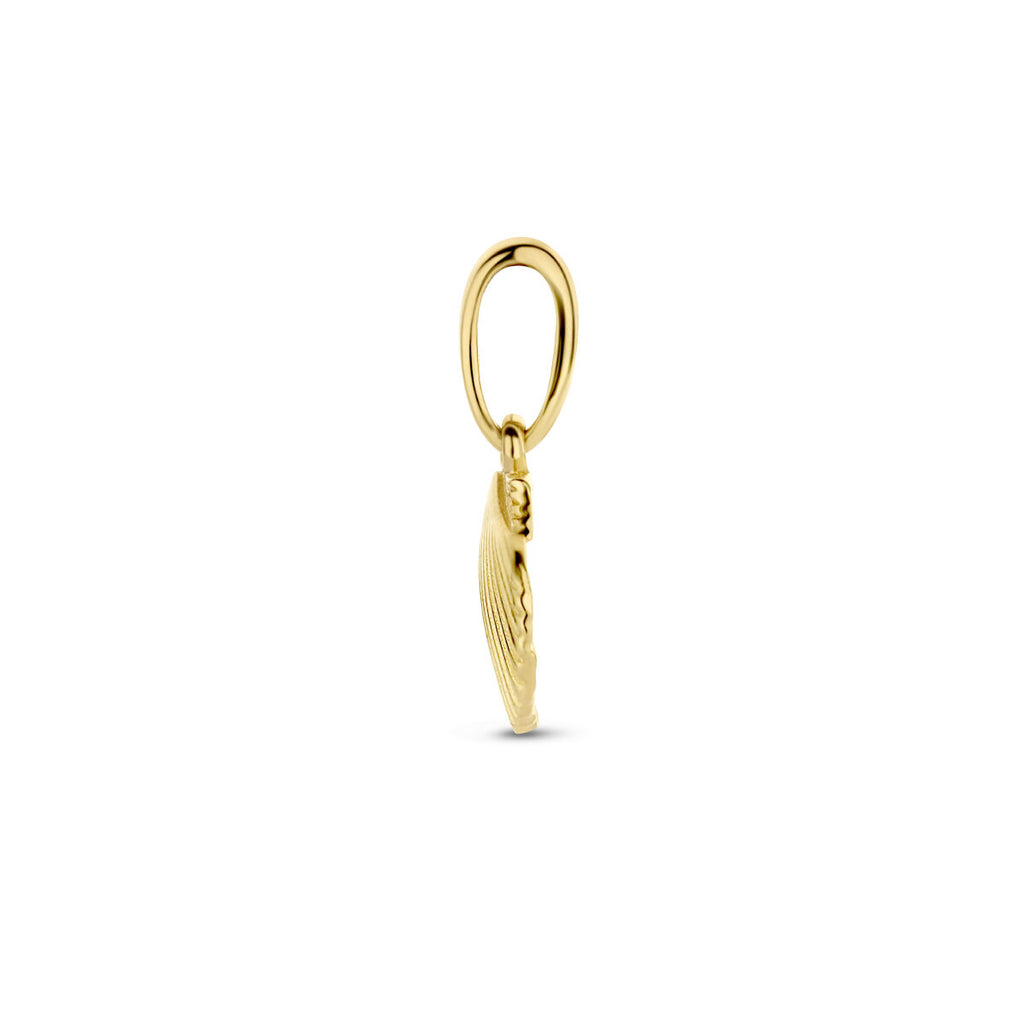 hanger schelp 12 mm 14K geelgoud