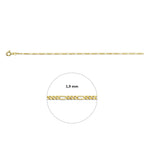 Fußkettchen Figaro 1,9 mm 14K Gelbgold