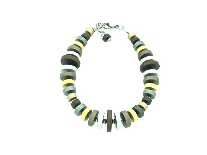 armband met schijfjes op edelstaal