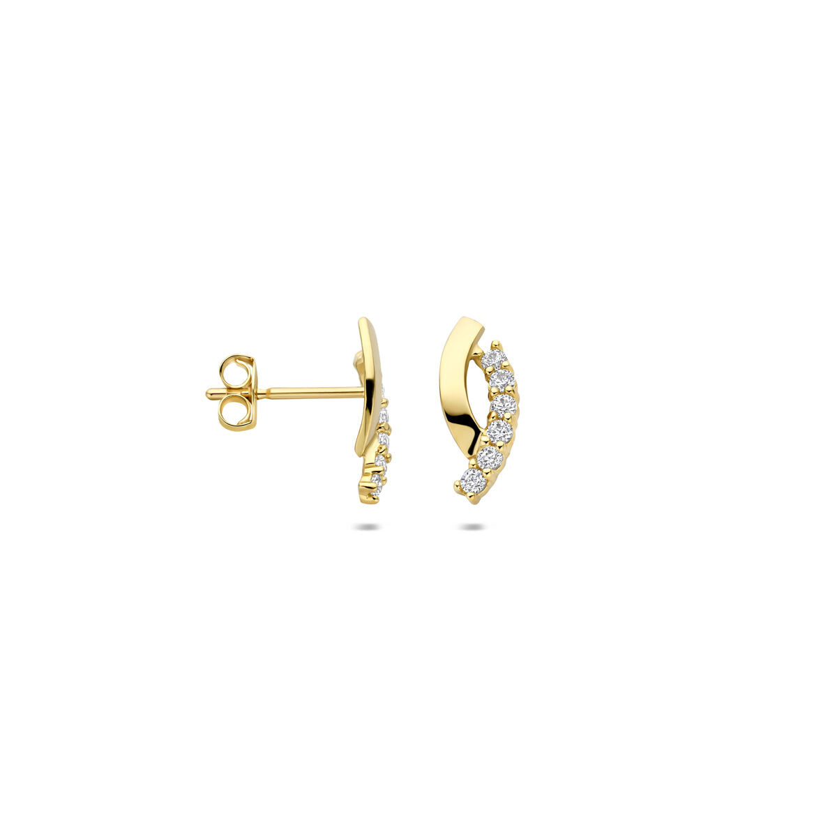 Ohrstecker Zirkonia 10,5 mm 14K Gelbgold