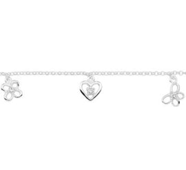 Zilveren kinderarmband bedel zirkonia