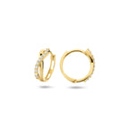 klapoorringen zirkonia 12,5 mm 14K geelgoud
