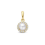 hanger parel en zirkonia 13 mm 14K geelgoud