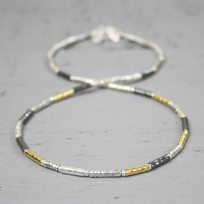 Collier zilver + & Verguld 42cm