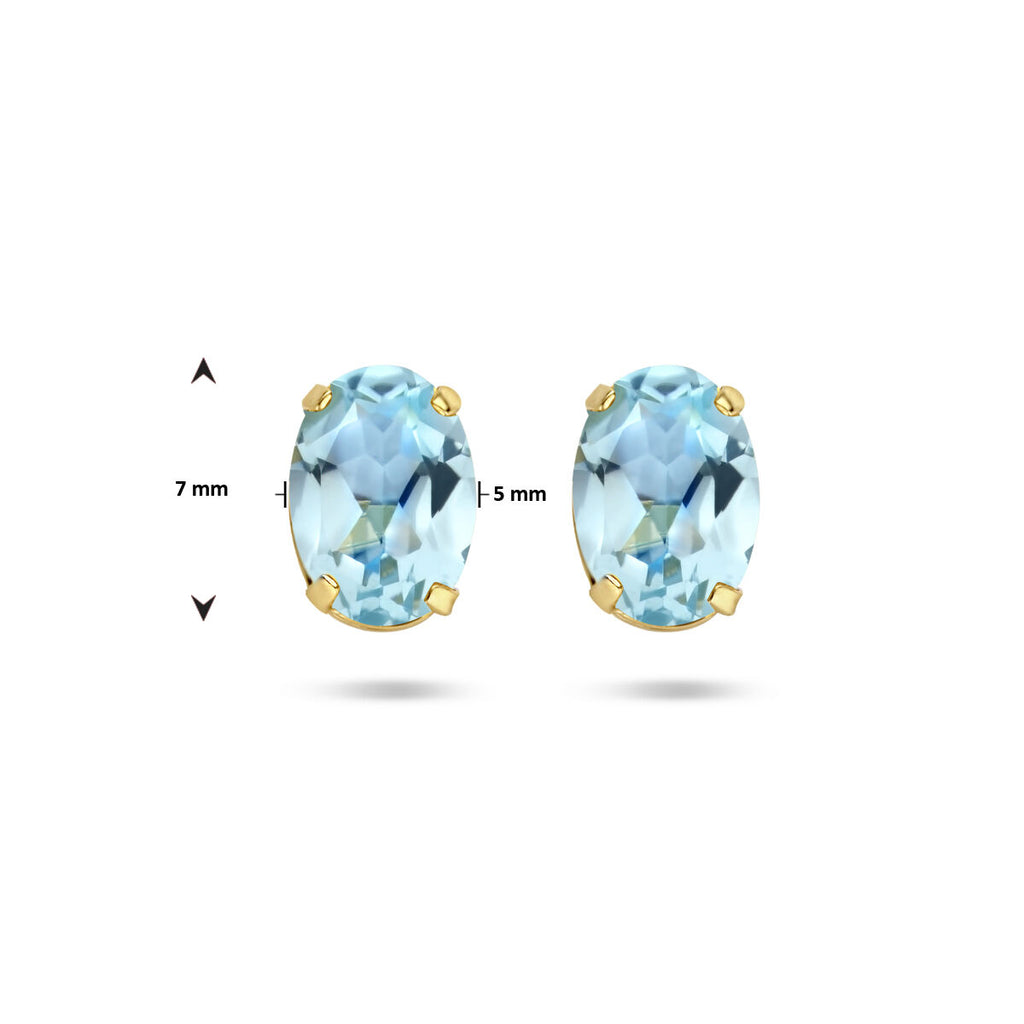 Ohrstecker Blautopas 14K Gelbgold