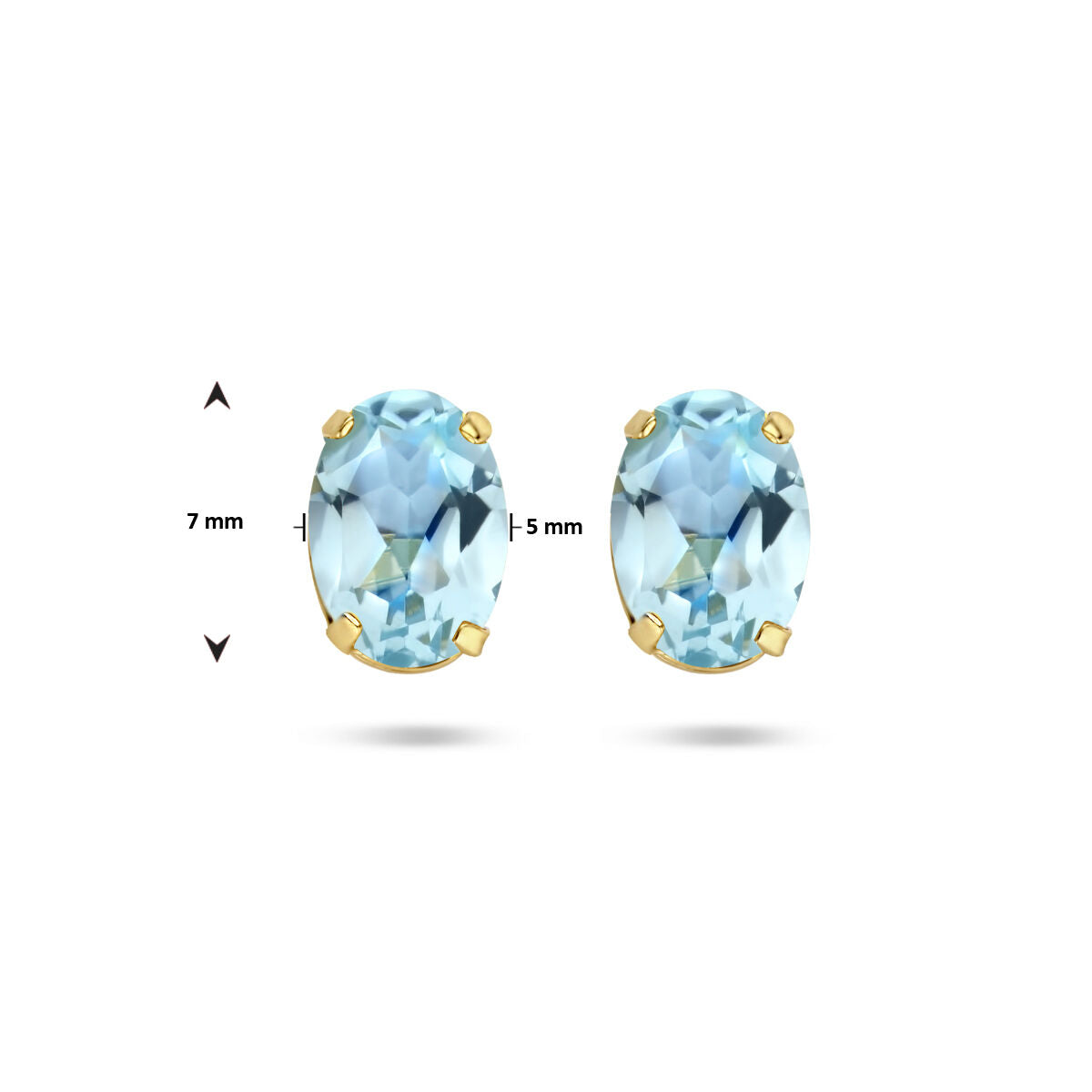 Ohrstecker Blautopas 14K Gelbgold