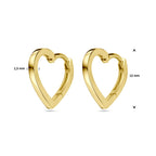 Klapoorringen hartjes 14k geelgoud