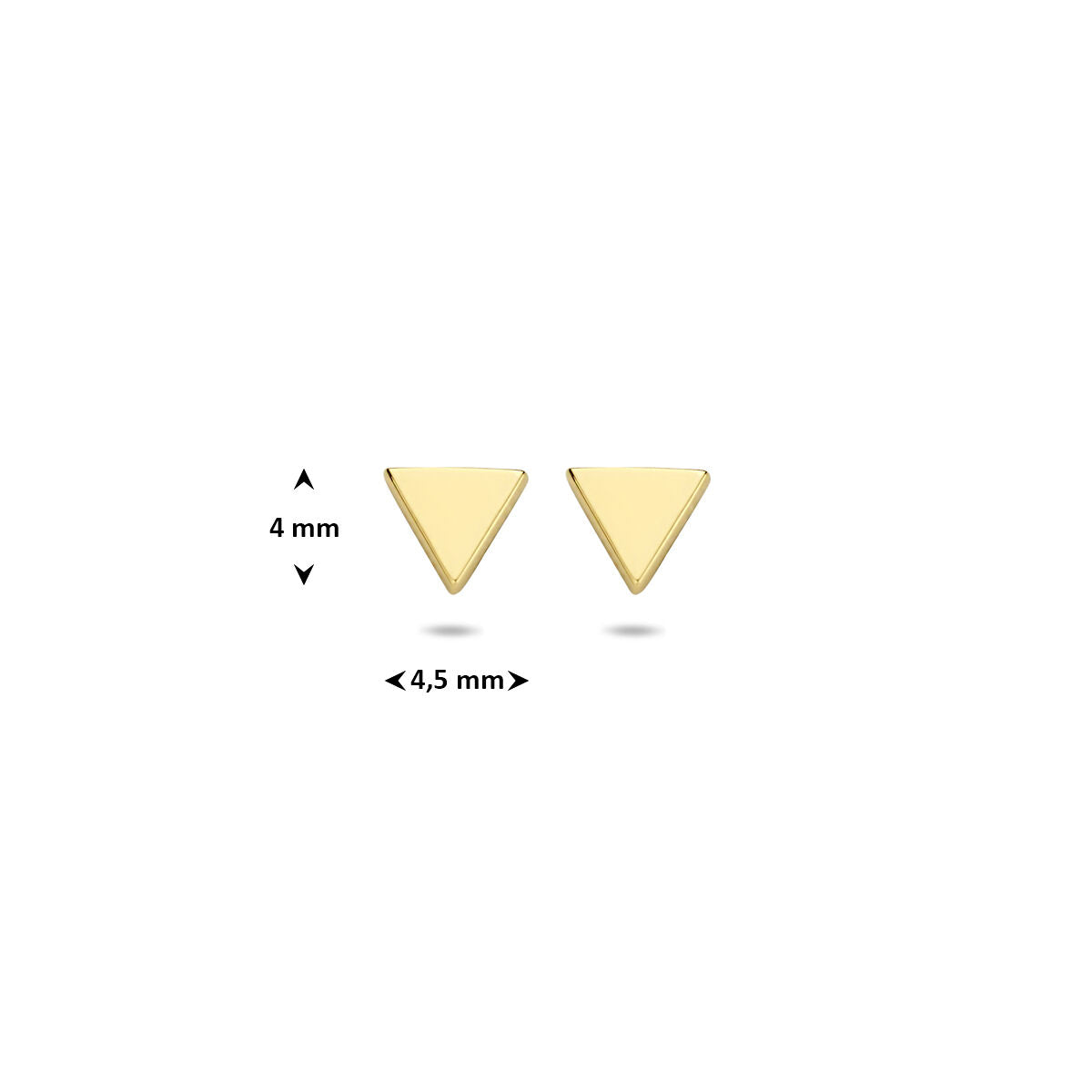 Ohrstecker Dreieck 4 mm 14K Gelbgold
