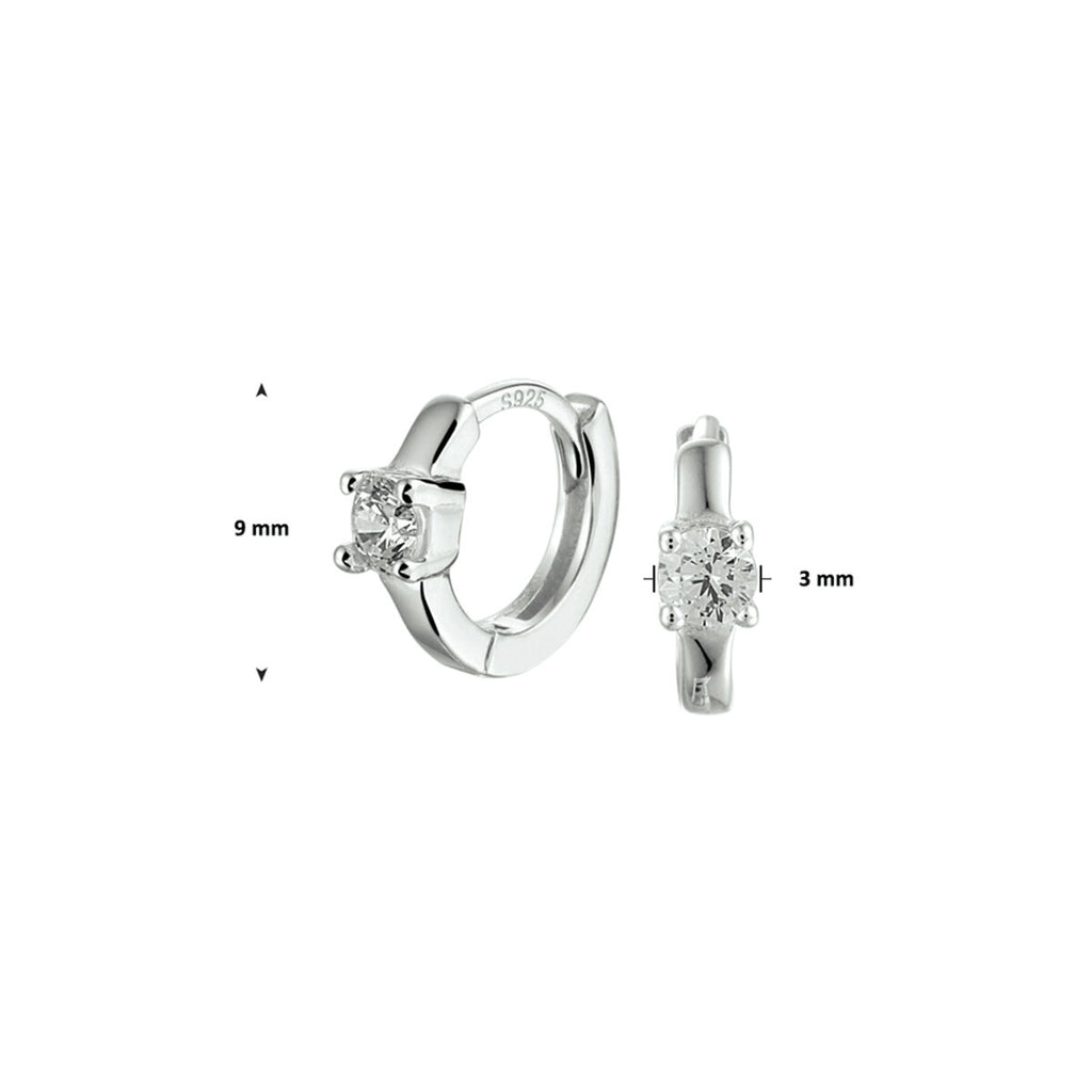 klapoorringen zirkonia zilver gerhodineerd