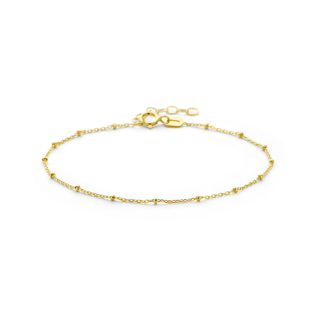 Armband Kugeln 1,3 mm 16 + 2 cm 14K Gelbgold